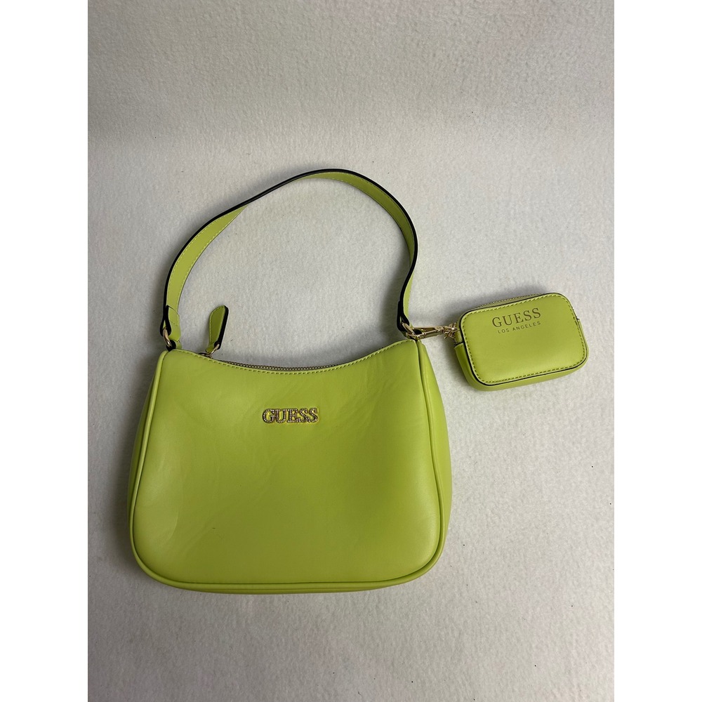Y2K Minimalist Guess Womens Small Lime Green Shoulder Bag Baguette